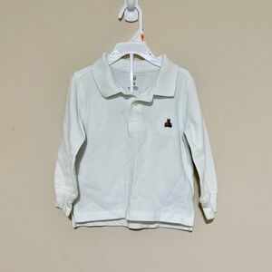 Gap White Long-Sleeve Polo, 18-24M